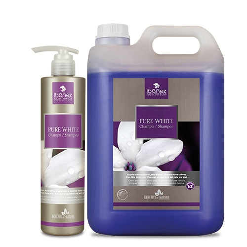 Shampooing Pure White Ibanez à l'Aloe Vera (prix Cassé) - Petdesign.fr Setter Bakio S.L. Produits Iba pour chien en France, produit de haute qualité